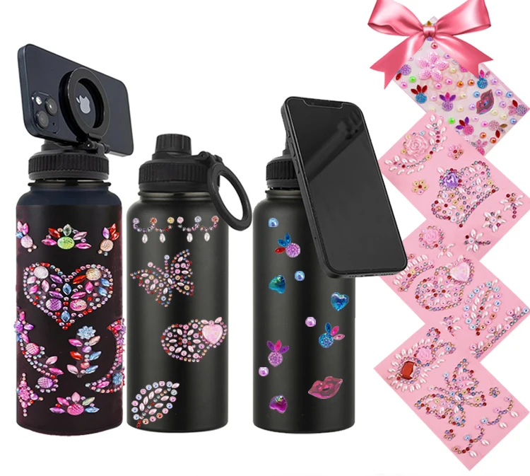 

Large Capacity Water Cup 1000ML Stainless Steel Thermos Bottle with DIY Stickers Double Wall Vacuum Flasks Travel Outdoor Gifts