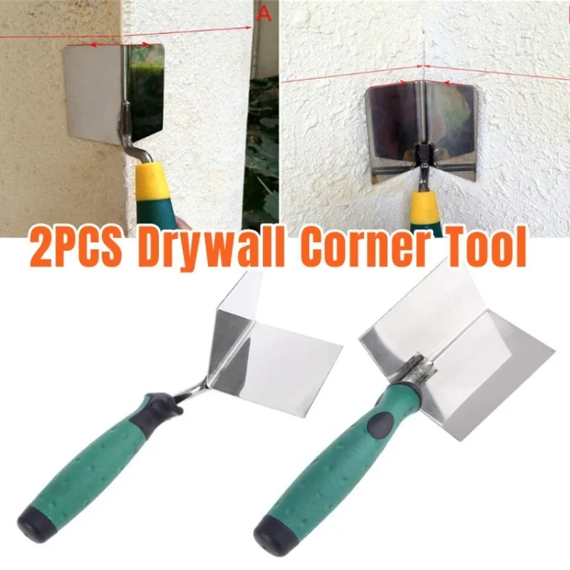 

Stainless Steel Inner Corner Trowel Diatom Mud Construction Auxiliary Tools Comfortable Grip Easy To Use Putty Scraper