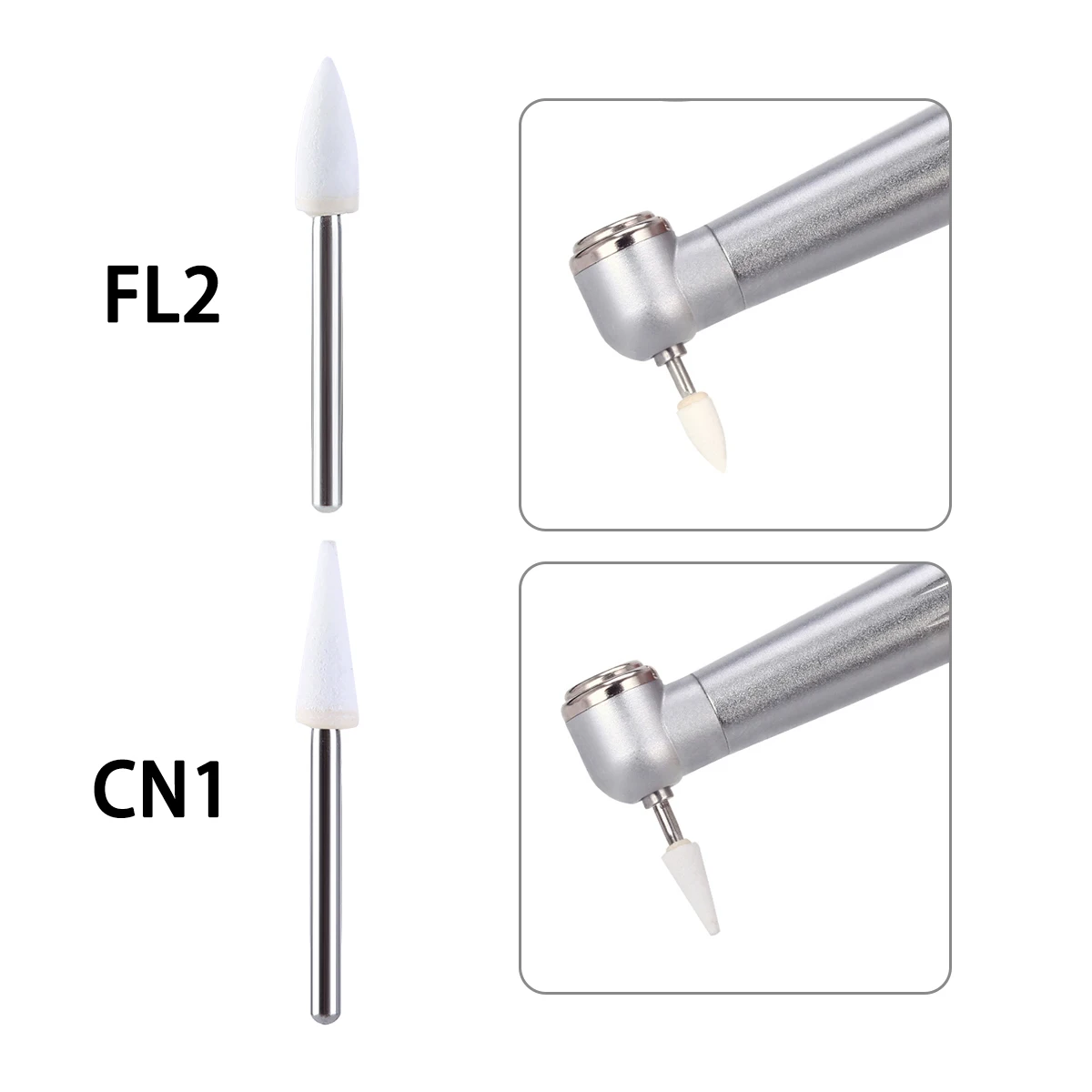 12 sztuk/paczka stożków dentystycznych okrągłe białe polerki do polerowania kamienia do polerowania klinika stomatologiczna żywicy metalowej