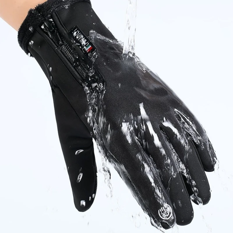 Waterproof Touchscreen Winter Gloves Thick Warm Cycling Motorcycle Electric Bike Cold Resistant Gloves