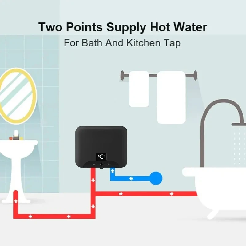 3.5-7 kW bathroom kitchen sink intelligent instant electric water heater geyser tankless shower hot water heater
