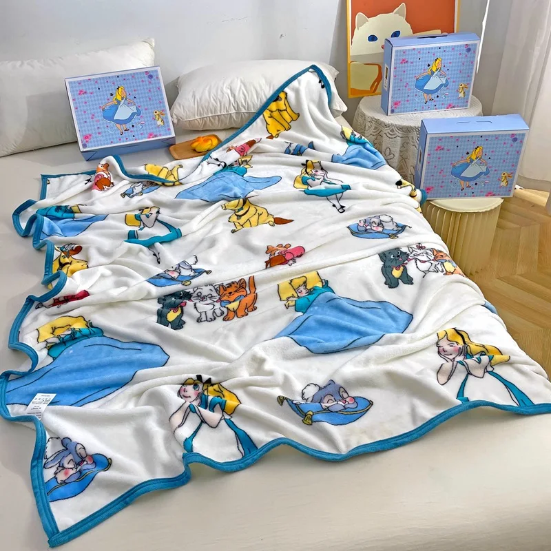 Disney Series Fleece Blanket For Bed Mickey Mouse Warm Blankets For Sofa Traveling Office Frozen Princess Alien Blanket Gift