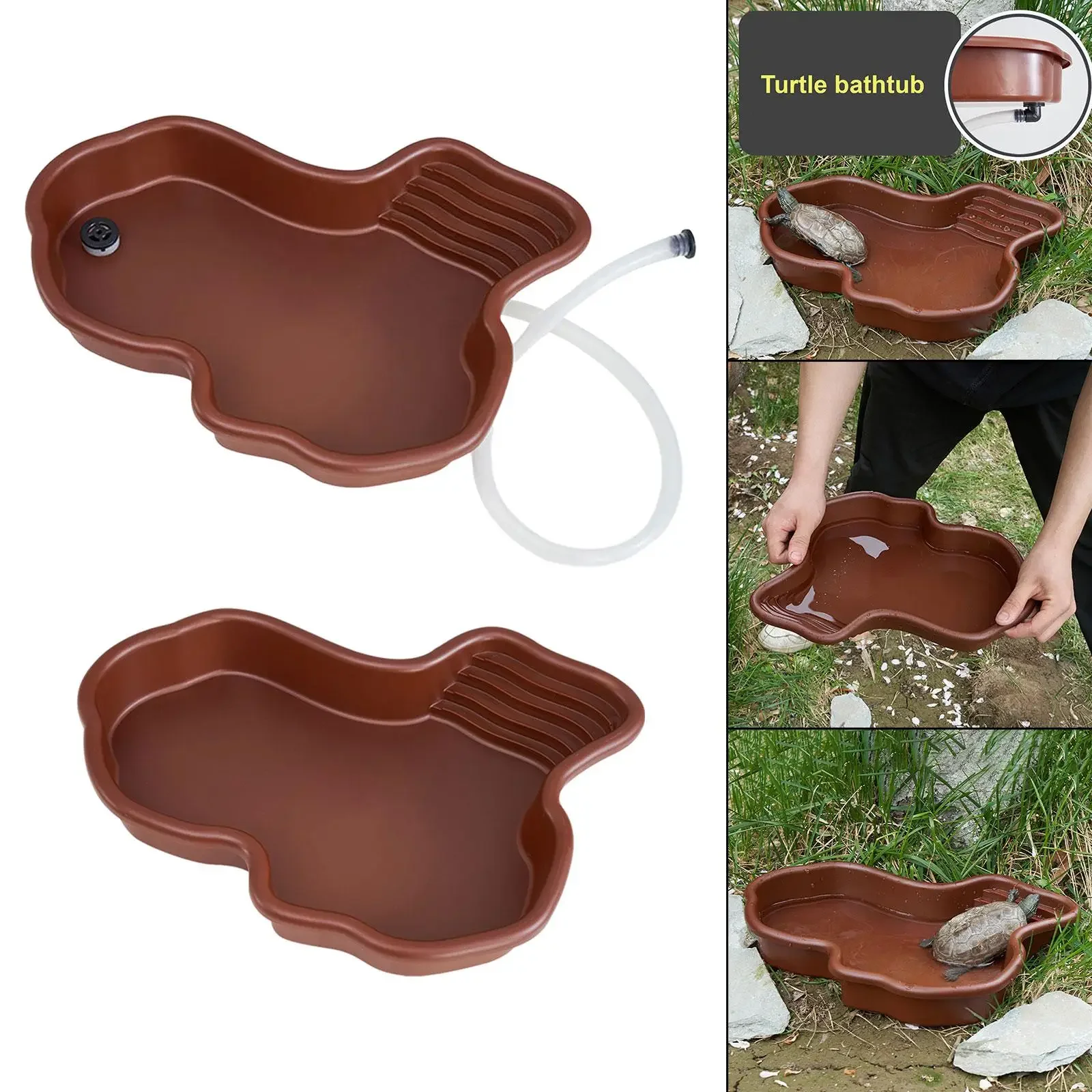 

Reptile Bathing Pool Amphibians Accessories Large With Ramp Reptile Water Bowl For Tortoise Turtle Hamster Scorpion Leopard Pet