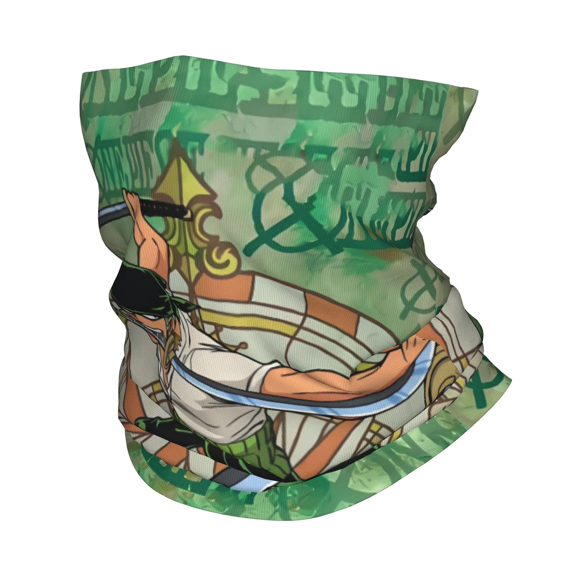Custom One P-Pieces Zoro Japan Comic Neck Gaiter Women Men Windproof Winter Janpan Bandana Scarf for Hiking