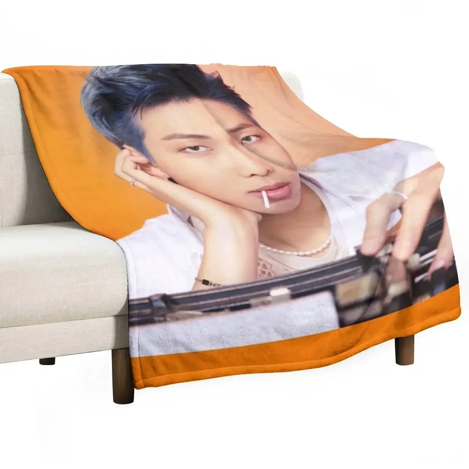 

rm namjoon Throw Blanket Hair Luxury Throw Blankets