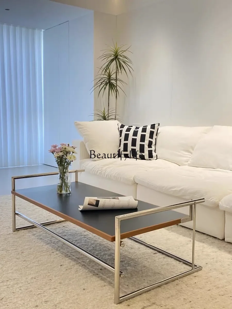 

Журнальный столик Скандинавский дизайнерский ретро-стойкий журнальный столик из массива дерева из нержавеющей стали