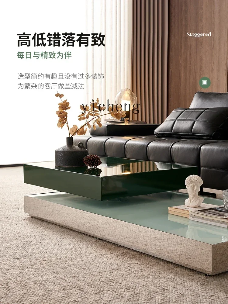 TQH6.17 Minimalist Modern Minimalist Designer Light Luxury Living Room High-End Marble Villa Large Flat Coffee Table