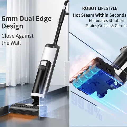 2025 하이엔드 무선 스팀 진공 청소기 RL9Max – 14000Pa 강력한 흡입력, 브러시리스 저소음 설계, 40분 긴 작동 시간