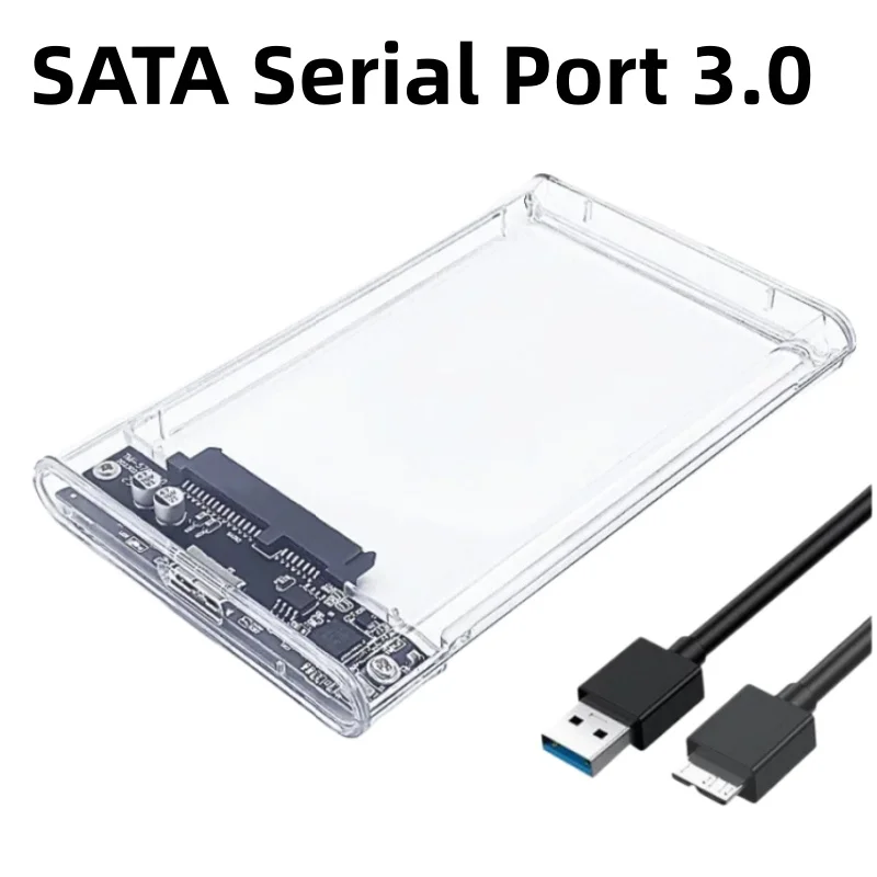 2.5 inch Hard Drive Enclosure USB 3.0/Type C to SATA III Clear External Hard Drive Case for 2.5 inch SATA SSD HDD Support UASP