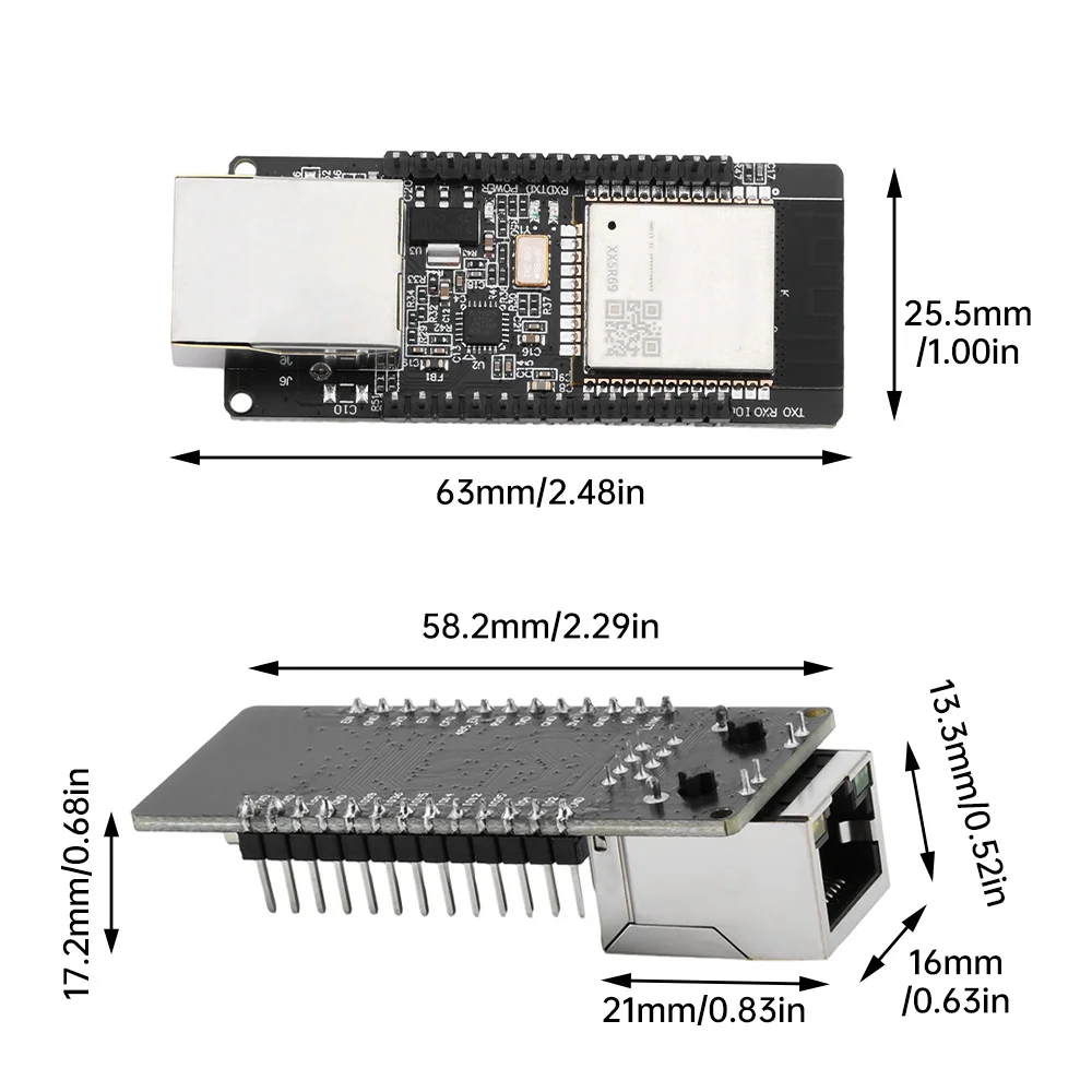 ESP32-2 WT32-ETH01 Embedded Serial Port to Ethernet WiFi BT Wireless Development Board Module