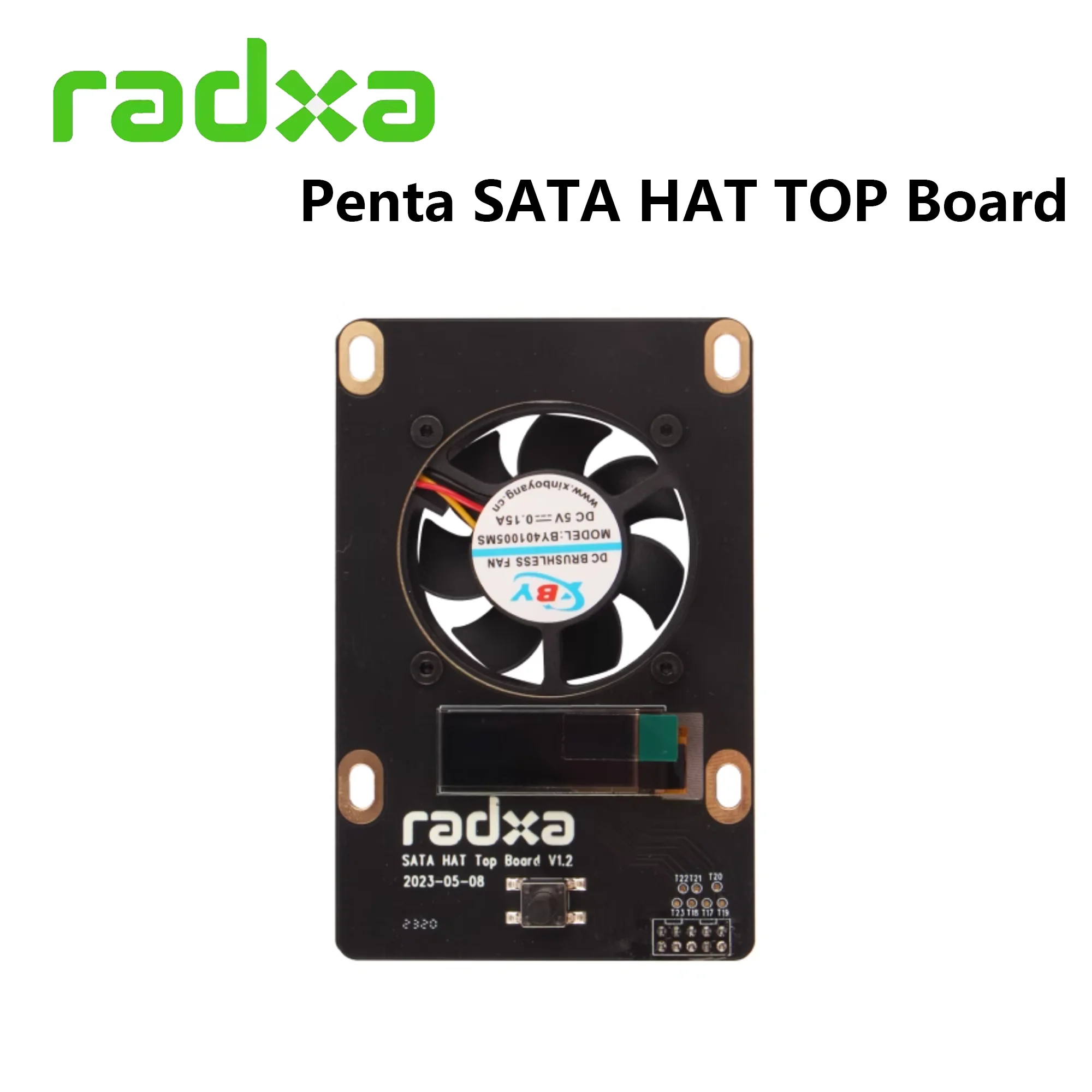 Penta SATA HAT TOP Board For Radxa Penta SATA HAT with Extension IP 0.91OLED and Cooling Fan