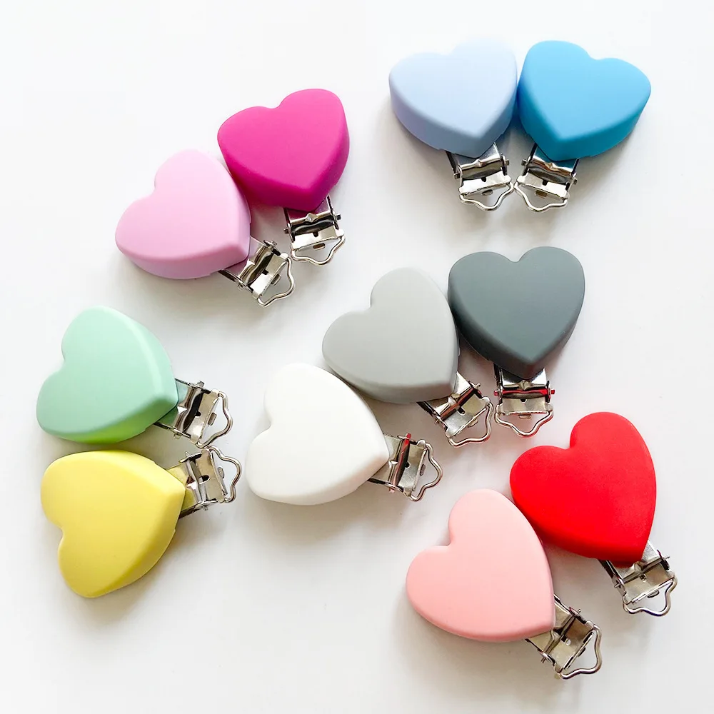 

10pcs Silicone Pacifier Clip BPA Free DIY Baby Teething Teether Necklace Bead Molar Accessories Dummy Holder Clip