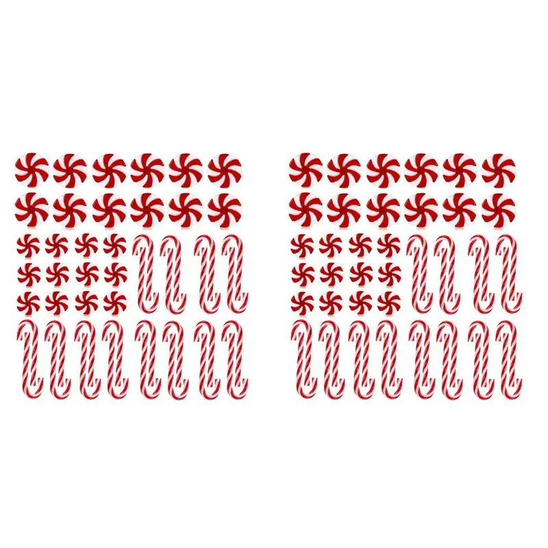 

【ОРНАМЕНТ】96 штук рождественских леденцов-шарфиков, гирлянда из конфетных спиралей, пластиковые украшения для елки, гирлянда из конфет для рождественского декора