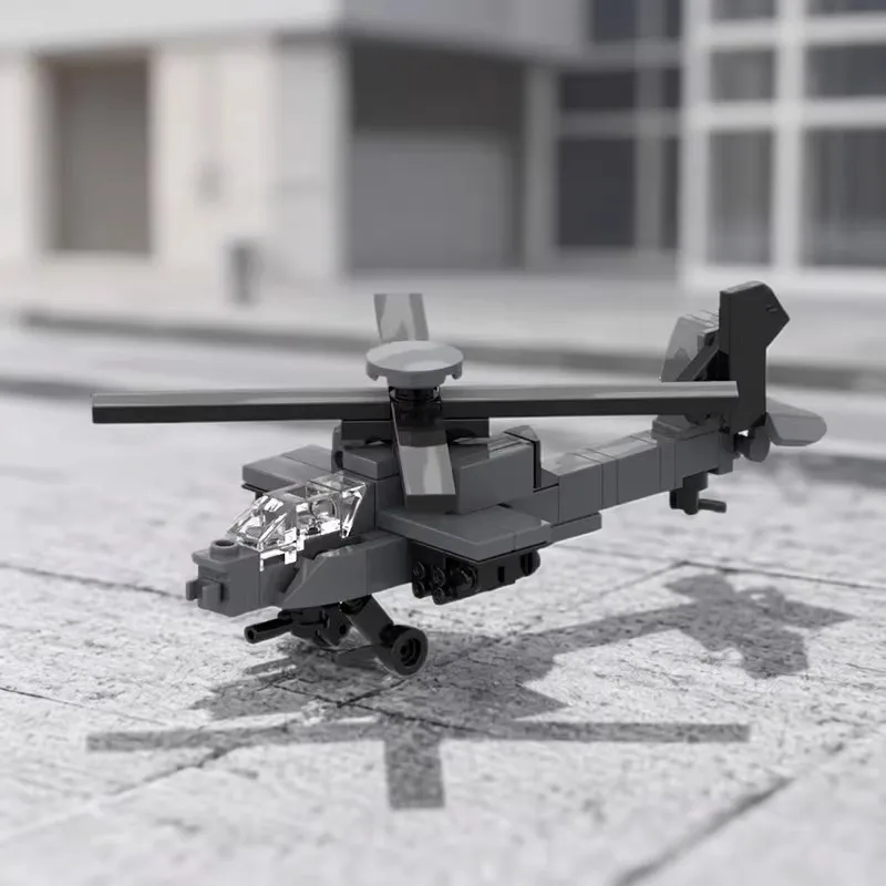 MOC Kreatives Militär-Flugzeug Apache Longbow Baustein-Modell DIY Lehrreiches Montage-Spielzeug für Kinder Geburtstagsgeschenk Dekoration – Detail 3