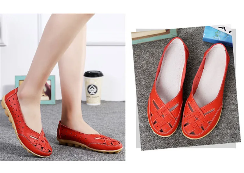 

Женские повседневные лоферы из натуральной кожи с перфорацией, плоская подошва, большие размеры 35-44