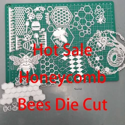 Scrapbook Animal Cutting Dies Bee Honeybee Metal Craft Dies Cutting Honeycomb Educational DIY Album Cover Craft Die Cut