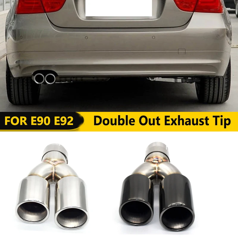 

1 Pcs Single Exhaust UP Stainless Steel Dual Exhaust Tip For BMW 535i X1 X3 320i E90 E92 Twin Muffler Tip Tailpipe Nozzle