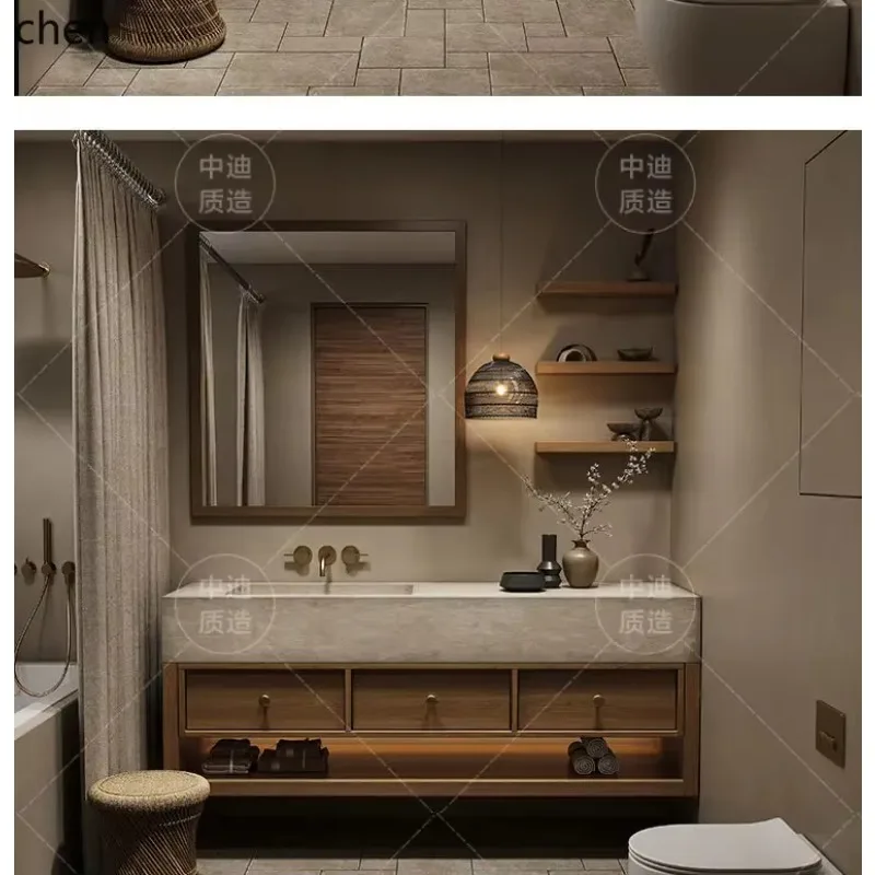 

HYS travertine rock slab integrated basin washbasin washbasin washbasin bathroom combination