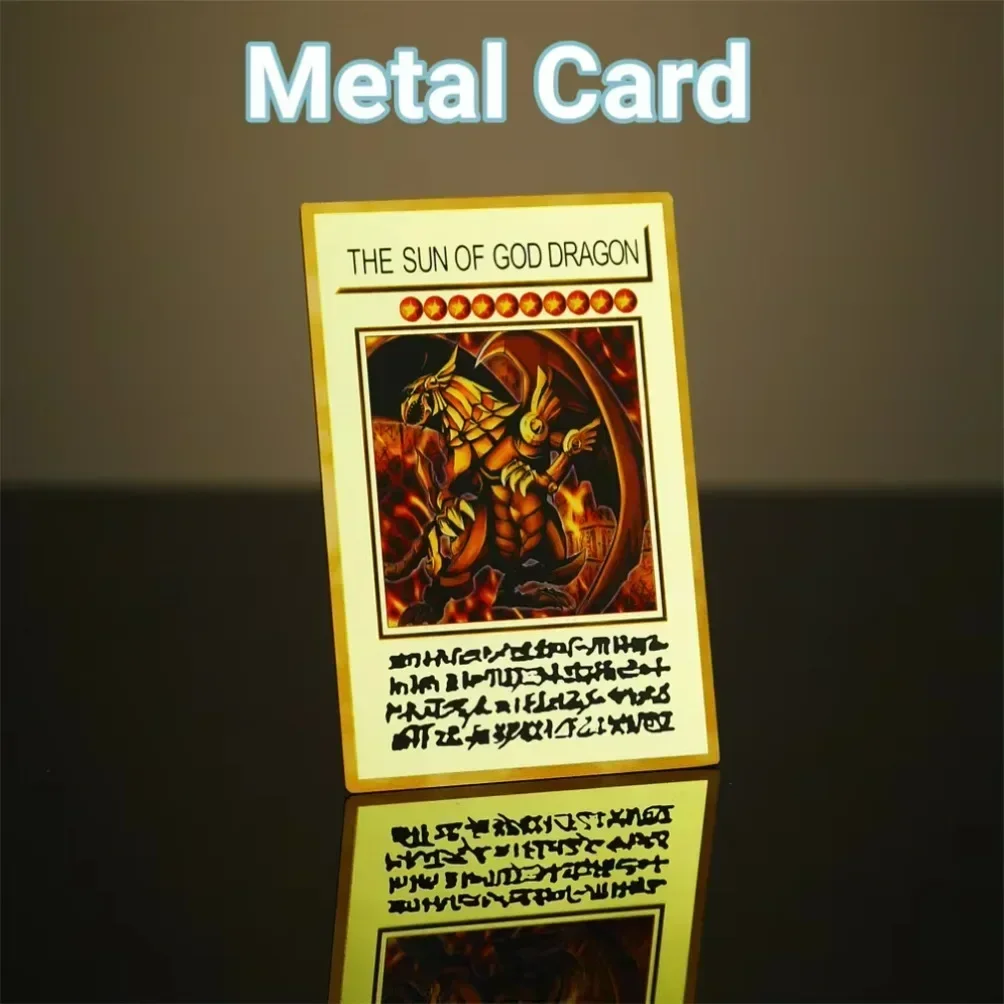 Yugioh Cards Metal Yu Gi Oh Letters Blue Eyes White Dragon Dark Magician Girl Obelisk Ra Gold Iron Playing Cards Anime Game Toys