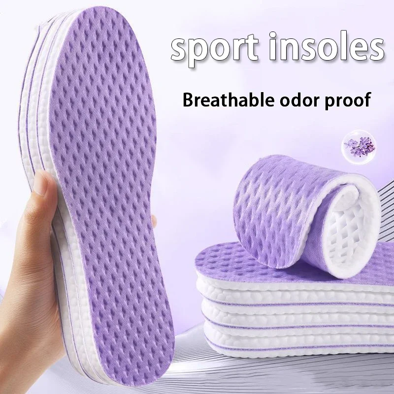 Mesh Breathable Insoles for Shoes Men Summer Cool Insole Feet Running Sports Insoles Memory Foam Shoes Pads