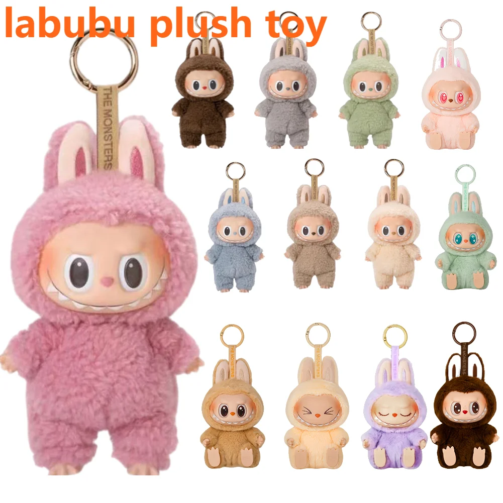 Schattige Labubu pluche pop sleutelhanger The Monsters Box Toy nieuwe vinyl pop Kawaii rugzak hanger decoratie en beschermhoes geschenken