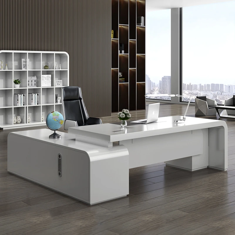 Light Luxury Designer's Office Desk Simple Modern White Fashionable European Japanese Luxury Office Desk Classics Furniture