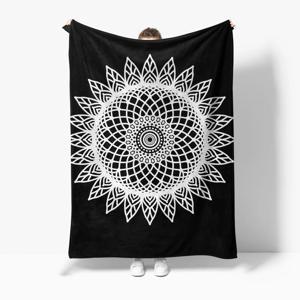 

Флисовое одеяло с принтом мандалы в стиле бохо, мягкое теплое декоративное одеяло для кровати, чехол для дивана, подарок