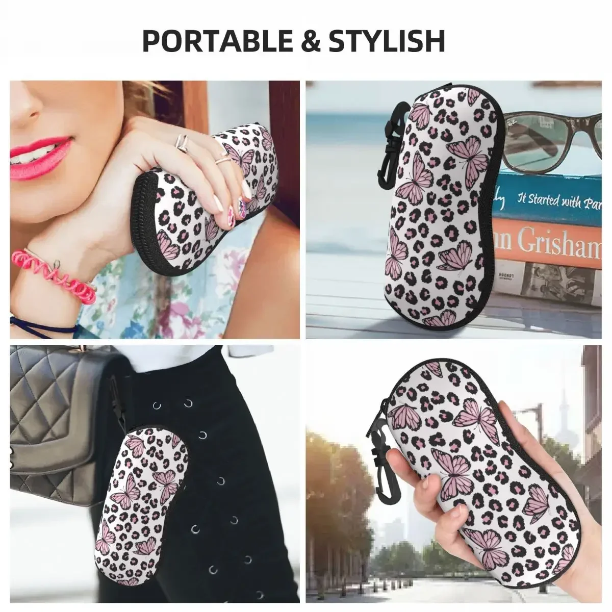 

Leopard Pattern Shell Eyeglasses Case Soft Neoprene Cool Glasses Pouch Portable Protective Sunglasses Box