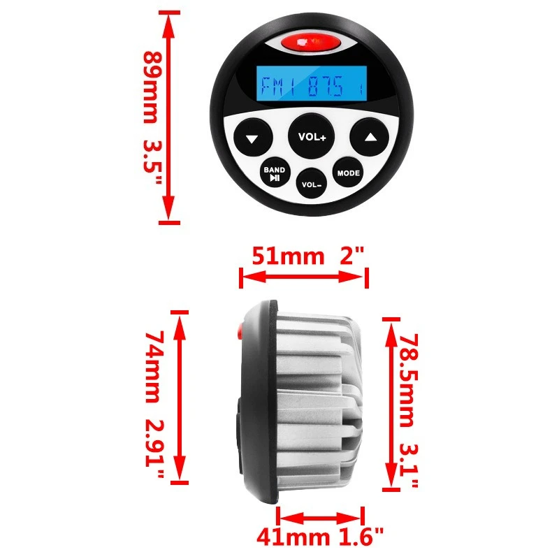Reproductor Bluetooth para yates, radio marina.