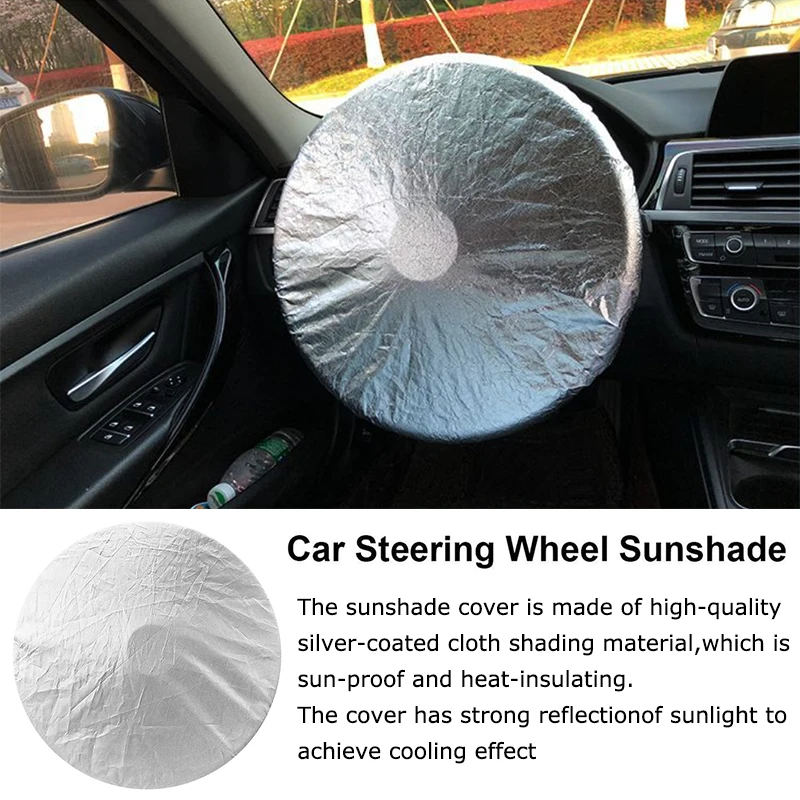 

50 см автомобильный солнцезащитный козырек на руль, толстая защита от солнца, складной солнцезащитный крем с защитой от ультрафиолета, автомобильный противотепловой чехол на руль автомобиля