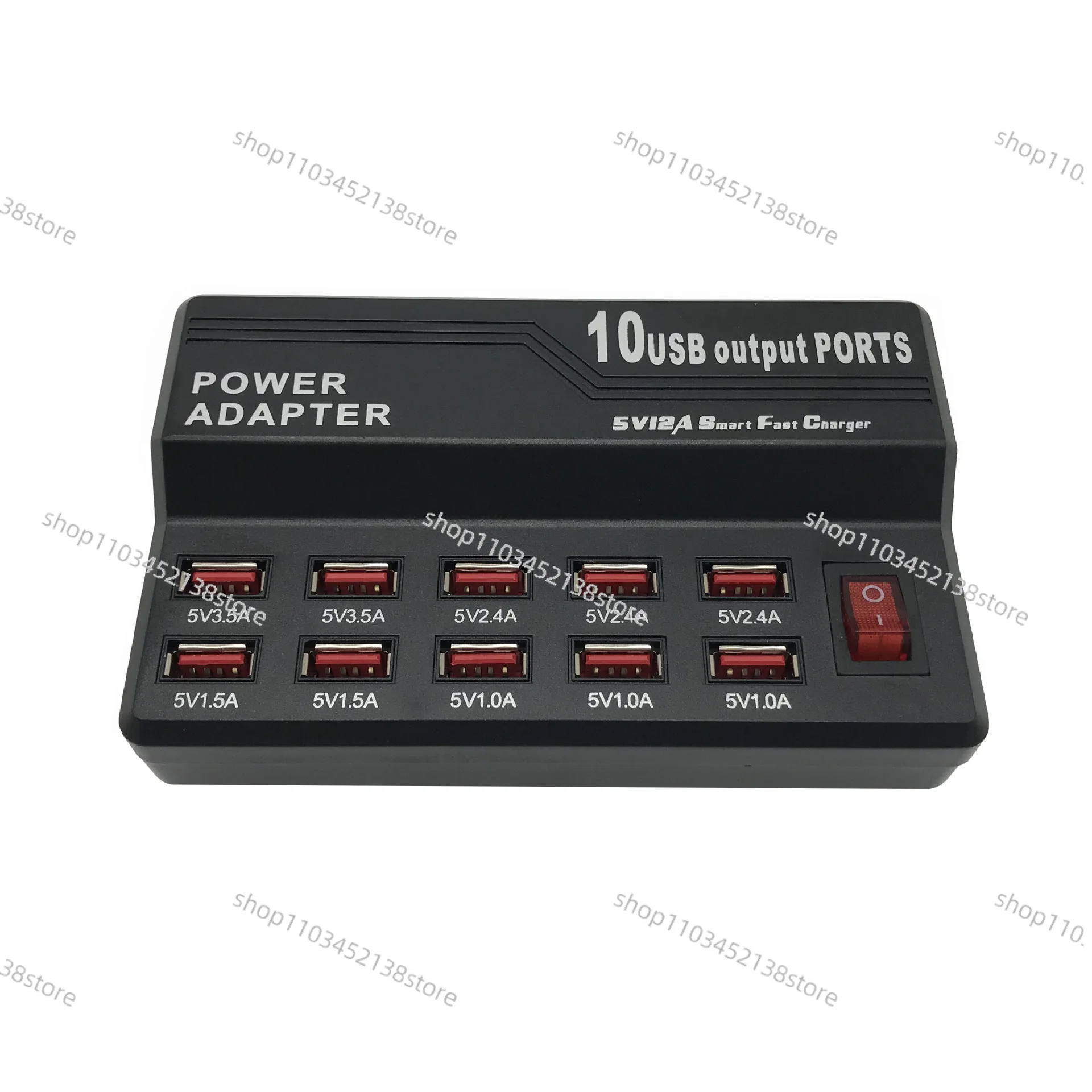 Supports fast charging of 10 mobile phones simultaneously with USB multi port charger