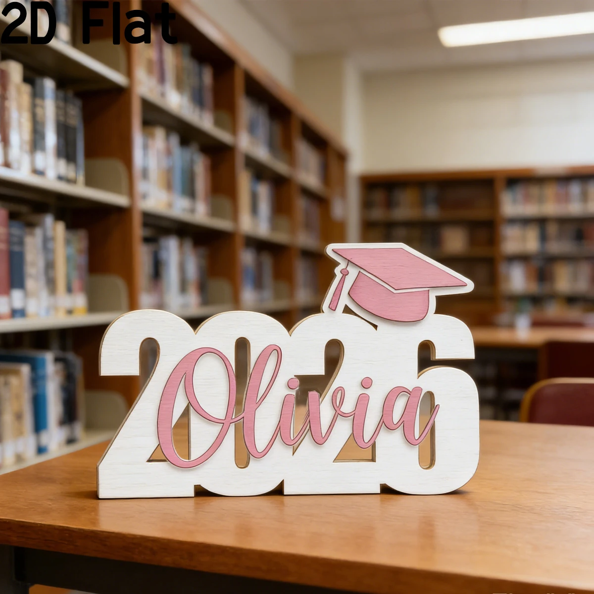 1pc Custom Name Graduation 2026 Wooden and Acrylic Double-Layer Nameplate, DIY Graduation Back to School Gift view 2