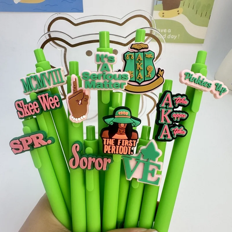 20/30pcs Creative, simple, cute cartoonakaHip-hop girls themed retractable ballpoint pen Campus Design for Back-to-School Seaso
