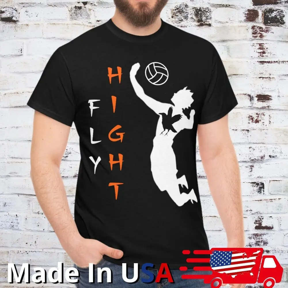 Voleyball Haikyu Hinata Tee Crow Japan 90s Anime Lover Shirt Manga Cosplay Otaku