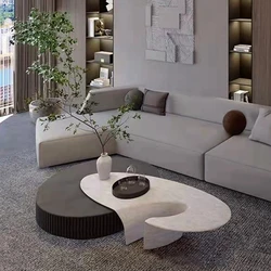 Modern Coffee Table Living Room Wood Elipse Unique Home Coffee Table Modern Home Made Set White Italian Table Basse FurnitureXS