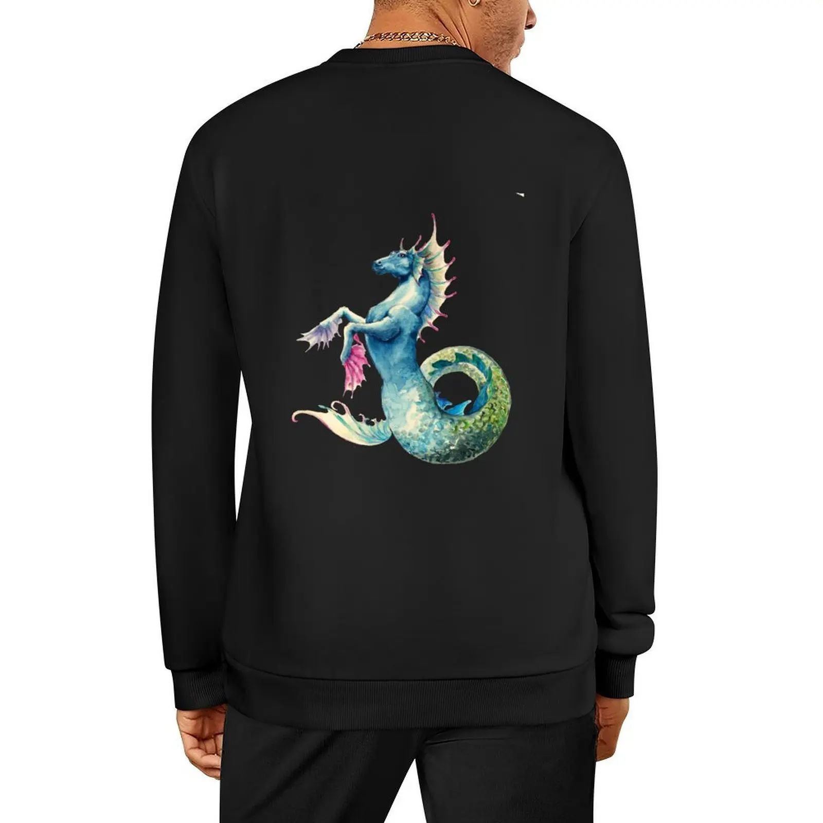 

Hippocampus (mythical seahorse) Pullover mens clothing winter clothes mens clothes anime sweatshirt
