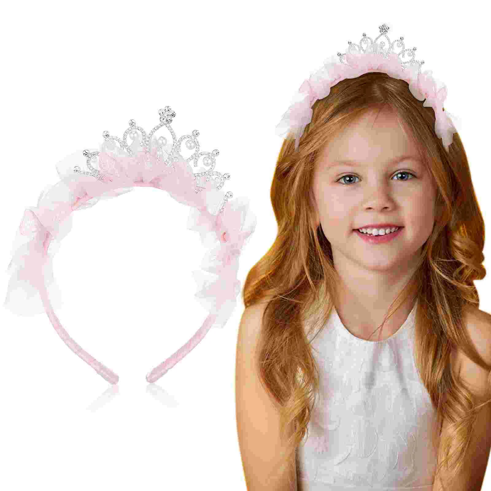 

Crown Headband Princess Crowns Mesh Birthday Party Decorations Bride Comfortable Rhinestone Beads Versatile Accessories