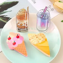 Summer Cute Ice Cream Hair Claw Clip Creative Cartoon Popcorn Milk Tea Coffee Crab Hair Clip for Women Girl Hair Accessories