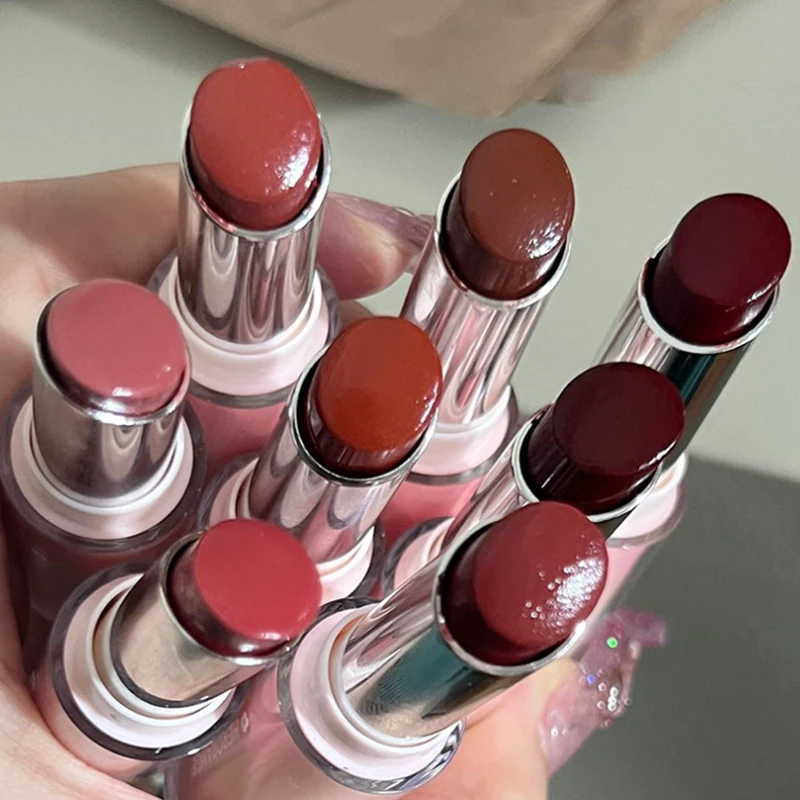 1Pc HERORANGE Batom Líquido Espelhado com Efeito Água, Cristal Gelatinoso Transparente, Hidratante, Longa Duração, Cosmético Sólido para Lábios