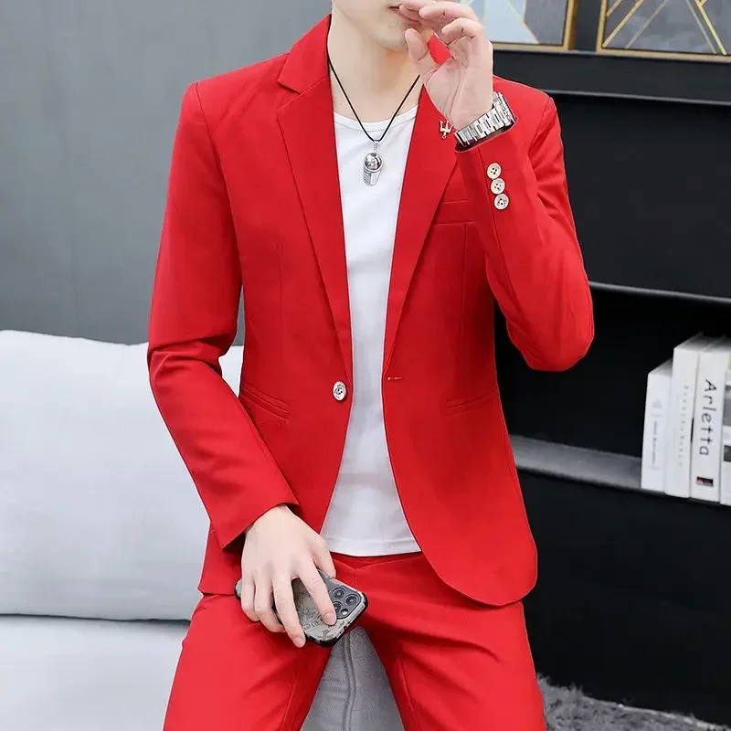 Cropped Single Breasted Men\'s Suit Jackets Short Yellow Coat Male Blazer Vintage Luxury Designer Classic High Quality Original