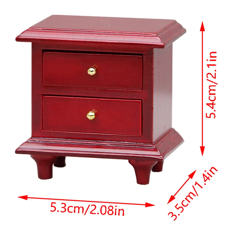 1:12 Dollhouse Miniature Bedside Cabinet Drawer Chest Storage Table Furniture Bedroom Decor Toy Doll House Accessories