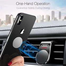 Magnetic L-Type Universal Phone Holder in Car Phone Stand Clip for Audi Quattro A5 B7 Q7 A3 A4 B8 A6 TT R8 A8 A7 Q5 Q3 C7 Sport
