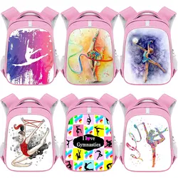 Gymnastics Art Backpack Children Schoolbags for Teenager Girls Daypack Women 14 / 16 Inch Rucksack Gymnast Student Book Bags