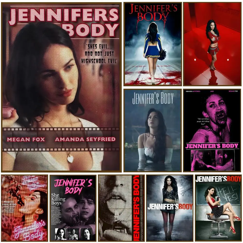 Pop Movie J-Jennifers Body Poster Self-adhesive Living Room Bedroom Party Bar Decor Moisture-proof Fade-resistant HD