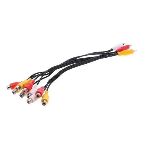 Composite Audio Video AV Cable Splitter 9 RCA Female to 3 RCA Male for DVD TV Hi-Fi Video CD Player Mini Disc Audio Video Cable