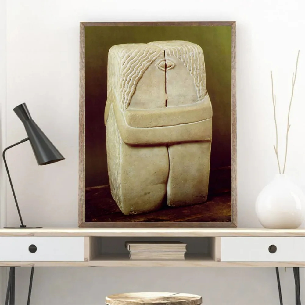 Constantin Brancusi The Kiss Canvas Painting Funny Stone Carving Print Wall Art Decor