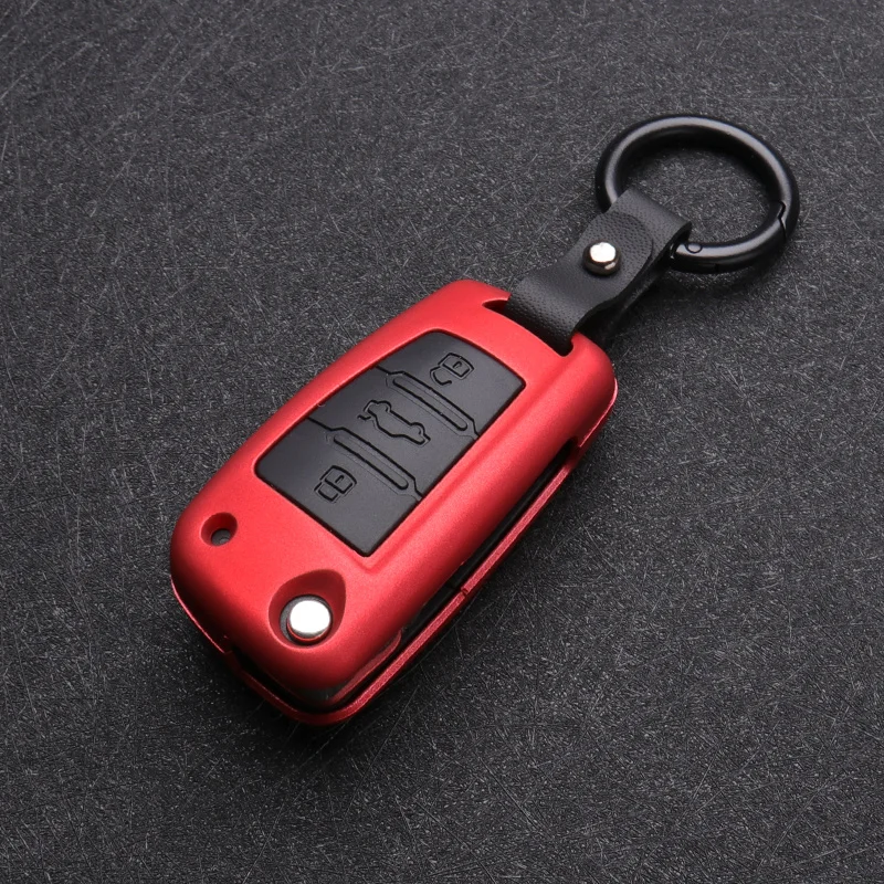 Carbon Fiber Silicon Flip Car Key Cover Case Protection Shell For Audi A1 A3 A4 A6 TT Allroad Q3 Q7 R8 S6 SQ5 RS4 2018 keychain