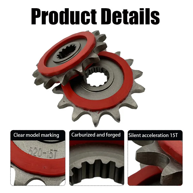 1PCS 15T Motorcycle Front Sprocket For Zontes 310x T310 T350 ZT310