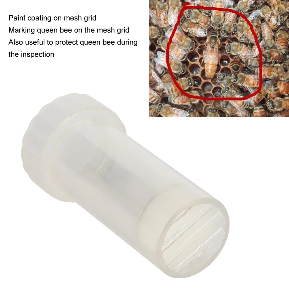 Plastic Queen Bee Marking Cage Lightweight Foam Cushion Beekeeping Marking Bottle Transparent Beekeeping Tool Equipment