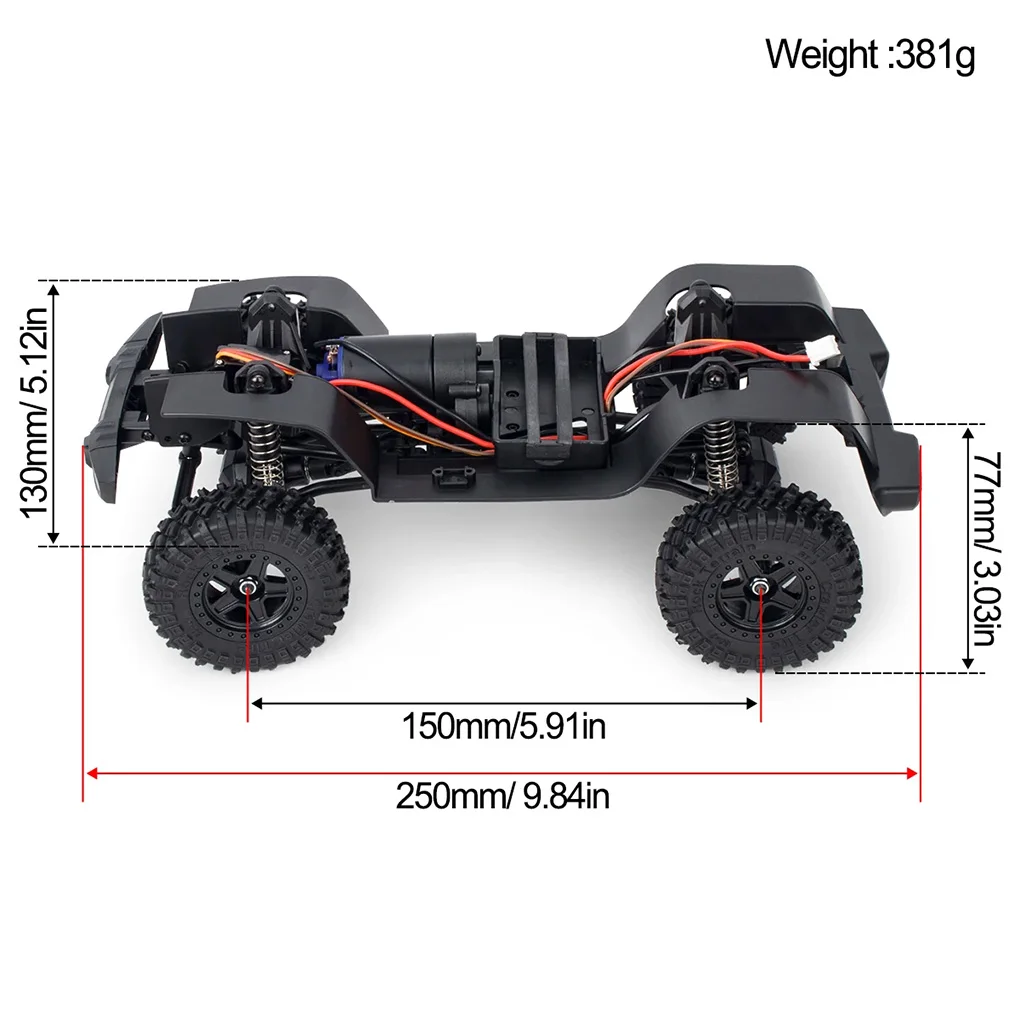 

TRX4M 1/18 RC Car Parts 250MM Wheelbase Upgrade Assembled Frame Chassis Axles Gearbox for RC AX-8560 Bronco Defender